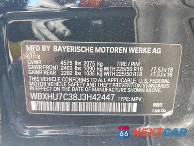 Zdjęcie 14 z 14 samochodu: 2018 BMW X1 SDRIVE28I VIN:WBXHU7C38J3H42447 - miniatura