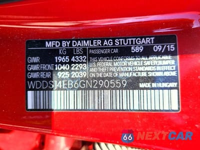 Zdjęcie 13 z 13 samochodu: 2016 MERCEDES-BENZ CLA 250 VIN:WDDSJ4EB6GN290559 - miniatura