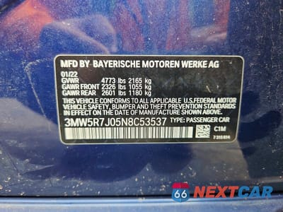 Zdjęcie 12 z 12 samochodu: 2022 BMW 330XI VIN:3MW5R7J05N8C53537 - miniatura