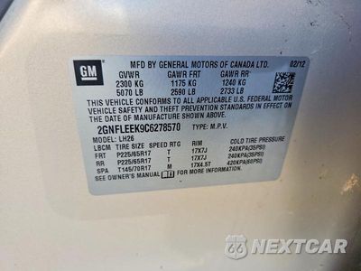 Zdjęcie 13 z 13 samochodu: 2012 CHEVROLET EQUINOX LT VIN:2GNFLEEK9C6278570 - miniatura