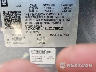 Zdjęcie 12 z 12 samochodu: 2020 GMC ACADIA SLE VIN:1GKKNRL48LZ176912 - miniatura
