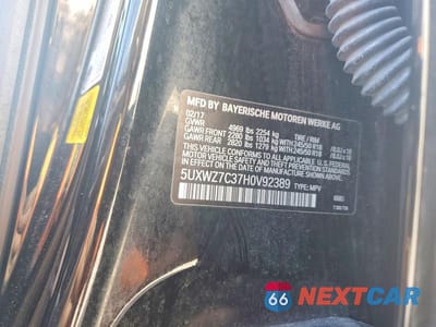 Zdjęcie 13 z 13 samochodu: 2017 BMW X3 SDRIVE28I VIN:5UXWZ7C37H0V92389 - miniatura