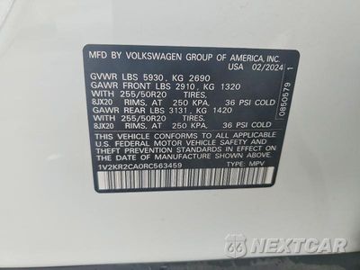 Zdjęcie 12 z 12 samochodu: 2024 VOLKSWAGEN ATLAS SE VIN:1V2KR2CA0RC563459 - miniatura