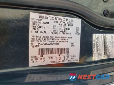 Zdjęcie 12 z 12 samochodu: 2003 FORD EXPLORER LIMITED VIN:1FMZU65K63UB93014 - miniatura