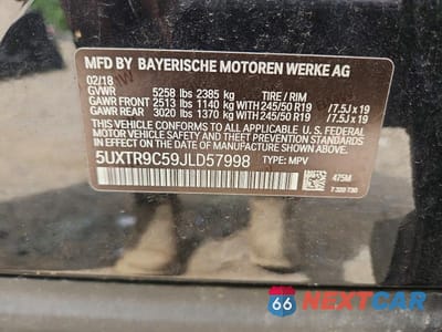 Zdjęcie 13 z 13 samochodu: 2018 BMW X3 XDRIVE30I VIN:5UXTR9C59JLD57998 - miniatura