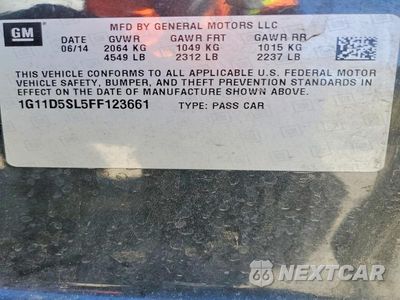 Zdjęcie 13 z 13 samochodu: 2015 CHEVROLET MALIBU 2LT VIN:1G11D5SL5FF123661 - miniatura
