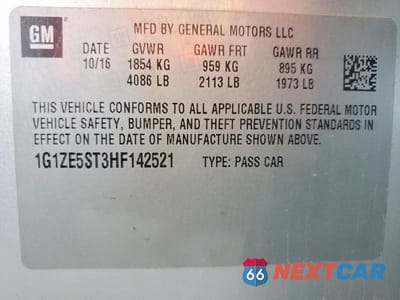 Zdjęcie 13 z 13 samochodu: 2017 CHEVROLET MALIBU LT VIN:1G1ZE5ST3HF142521 - miniatura