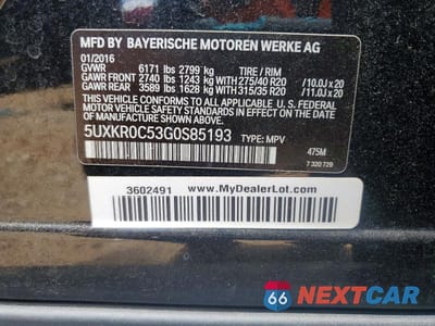 Zdjęcie 13 z 13 samochodu: 2016 BMW X5 XDRIVE35I VIN:5UXKR0C53G0S85193 - miniatura