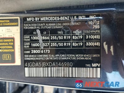 Zdjęcie 13 z 13 samochodu: 2013 MERCEDES-BENZ ML 350 VIN:4JGDA5JBXDA146980 - miniatura