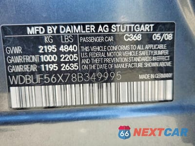 Zdjęcie 12 z 12 samochodu: 2008 MERCEDES-BENZ E 350 VIN:WDBUF56X78B349995 - miniatura