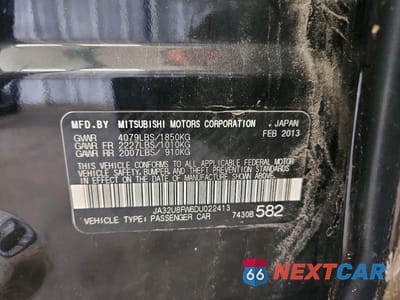 Zdjęcie 12 z 12 samochodu: 2013 MITSUBISHI LANCER GT VIN:JA32U8FW6DU022413 - miniatura