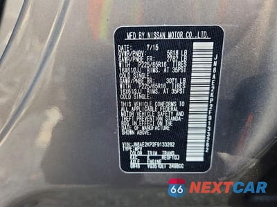 Zdjęcie 13 z 13 samochodu: 2015 NISSAN QUEST 3.5 S VIN:JN8AE2KP2F9133282 - miniatura