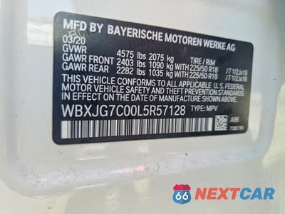 Zdjęcie 13 z 13 samochodu: 2020 BMW X1 SDRIVE28I VIN:WBXJG7C00L5R57128 - miniatura