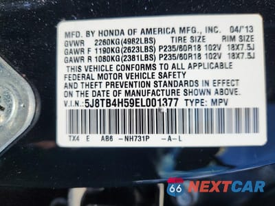 Zdjęcie 13 z 13 samochodu: 2014 ACURA RDX TECHNOLOGY VIN:5J8TB4H59EL001377 - miniatura