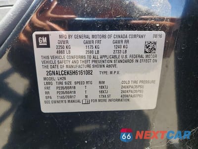 Zdjęcie 13 z 13 samochodu: 2017 CHEVROLET EQUINOX LT VIN:2GNALCEK6H6161082 - miniatura