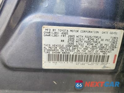 Zdjęcie 13 z 13 samochodu: 2001 TOYOTA HIGHLANDER BASE VIN:JTEHF21A610014003 - miniatura