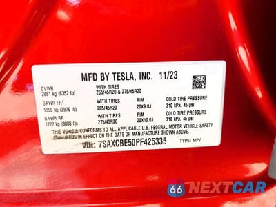 Zdjęcie 13 z 13 samochodu: 2023 TESLA MODEL X VIN:7SAXCBE50PF425335 - miniatura