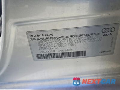 Zdjęcie 13 z 13 samochodu: 2006 AUDI A4 3.2 QUATTRO VIN:WAUDG78E96A033469 - miniatura