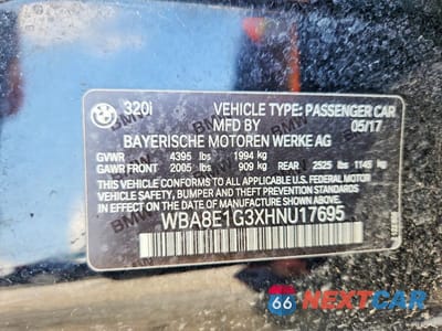 Zdjęcie 12 z 12 samochodu: 2017 BMW 320 I VIN:WBA8E1G3XHNU17695 - miniatura
