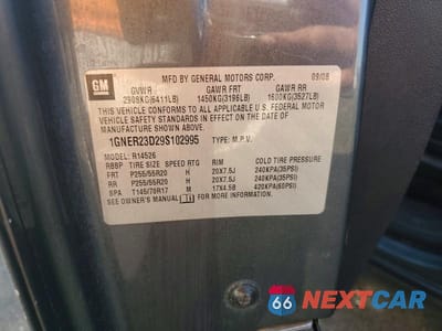 Zdjęcie 12 z 12 samochodu: 2009 CHEVROLET TRAVERSE LT VIN:1GNER23D29S102995 - miniatura