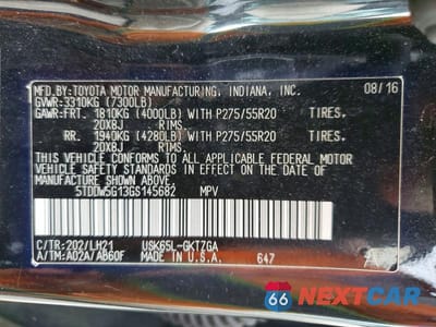 Zdjęcie 13 z 13 samochodu: 2016 TOYOTA SEQUOIA PLATINUM VIN:5TDDW5G13GS145682 - miniatura