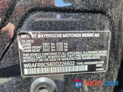Zdjęcie 12 z 12 samochodu: 2013 BMW 550 I VIN:WBAFR9C56DD226602 - miniatura