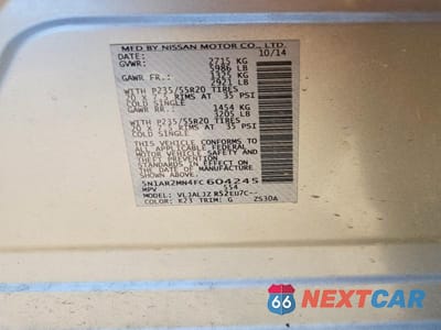 Zdjęcie 12 z 12 samochodu: 2015 NISSAN PATHFINDER PLATINUM VIN:5N1AR2MN4FC604245 - miniatura