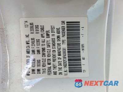Zdjęcie 12 z 12 samochodu: 2015 HONDA ACCORD LX VIN:1HGCR2F38FA086081 - miniatura