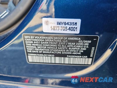 Zdjęcie 12 z 12 samochodu: 2020 VOLKSWAGEN PASSAT R-LINE VIN:1VWMA7A3XLC016920 - miniatura