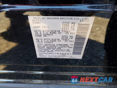 Zdjęcie 13 z 13 samochodu: 2020 NISSAN PATHFINDER S VIN:5N1DR2AM5LC636481 - miniatura