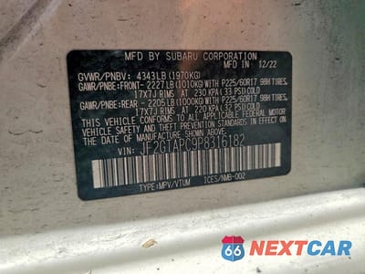 Zdjęcie 13 z 13 samochodu: 2023 SUBARU CROSSTREK PREMIUM VIN:JF2GTAPC9P8316182 - miniatura