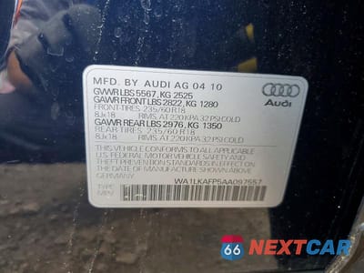 Zdjęcie 13 z 13 samochodu: 2010 AUDI Q5 PREMIUM PLUS VIN:WA1LKAFP5AA097557 - miniatura