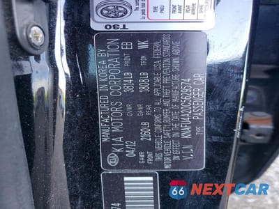 Zdjęcie 12 z 12 samochodu: 2012 KIA FORTE EX VIN:KNAFU4A20C5629574 - miniatura