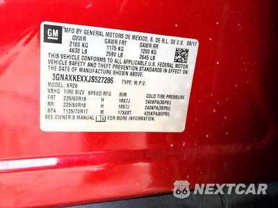 Zdjęcie 12 z 12 samochodu: 2018 CHEVROLET EQUINOX LT VIN:3GNAXKEXXJS527286 - miniatura