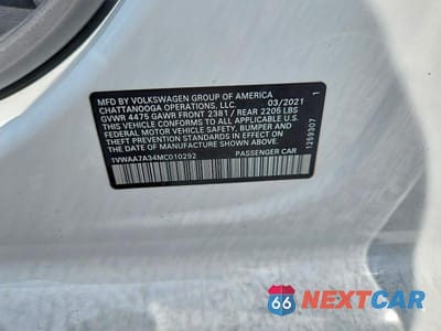 Zdjęcie 12 z 12 samochodu: 2021 VOLKSWAGEN PASSAT S VIN:1VWAA7A34MC010292 - miniatura