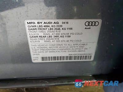 Zdjęcie 12 z 12 samochodu: 2016 AUDI Q3 PRESTIGE VIN:WA1GFCFS0GR022801 - miniatura