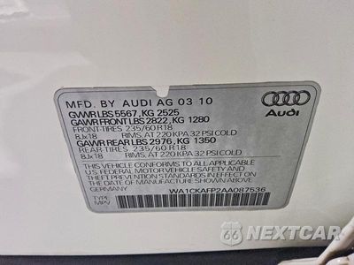 Zdjęcie 13 z 13 samochodu: 2010 AUDI Q5 PREMIUM VIN:WA1CKAFP2AA087536 - miniatura