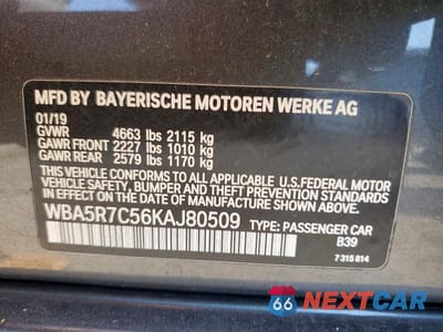 Zdjęcie 12 z 12 samochodu: 2019 BMW 330XI VIN:WBA5R7C56KAJ80509 - miniatura