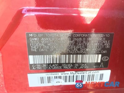 Zdjęcie 12 z 12 samochodu: 2010 LEXUS ES 350 VIN:JTHBK1EG7A2376956 - miniatura