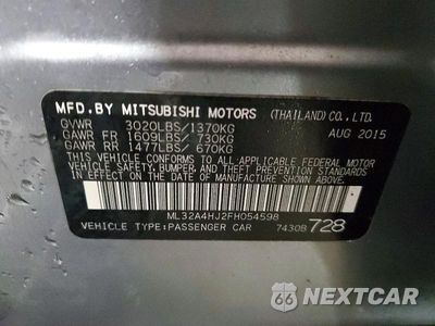 Zdjęcie 13 z 13 samochodu: 2015 MITSUBISHI MIRAGE ES VIN:ML32A4HJ2FH054598 - miniatura