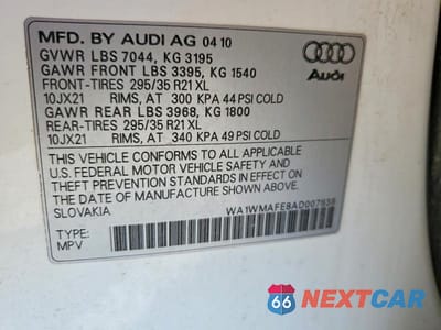 Zdjęcie 14 z 14 samochodu: 2010 AUDI Q7 PRESTIGE VIN:WA1WMAFE8AD007838 - miniatura