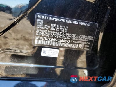 Zdjęcie 12 z 12 samochodu: 2021 BMW 750 XI VIN:WBA7U2C04MCE60972 - miniatura