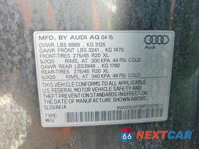 Zdjęcie 13 z 13 samochodu: 2015 AUDI Q7 PRESTIGE VIN:WA1DGAFE8FD023074 - miniatura
