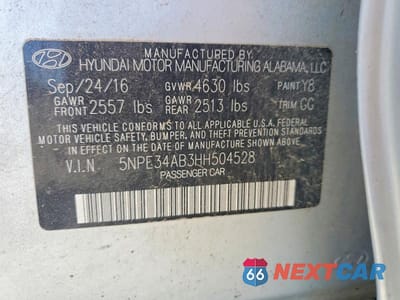 Zdjęcie 12 z 12 samochodu: 2017 HYUNDAI SONATA SPORT 2.0T VIN:5NPE34AB3HH504528 - miniatura