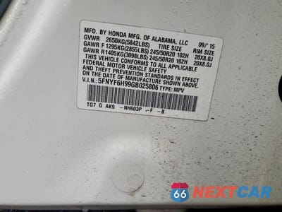 Zdjęcie 13 z 13 samochodu: 2016 HONDA PILOT TOURING VIN:5FNYF6H99GB025806 - miniatura