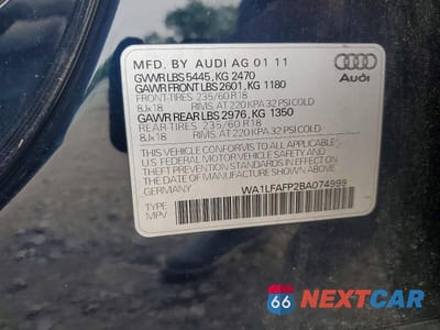 Zdjęcie 13 z 13 samochodu: 2011 AUDI Q5 PREMIUM PLUS VIN:WA1LFAFP2BA074999 - miniatura