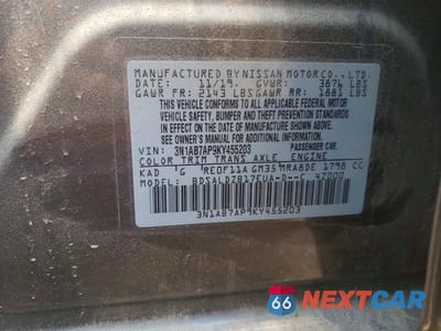 Zdjęcie 12 z 12 samochodu: 2019 NISSAN SENTRA SV VIN:3N1AB7AP9KY455203 - miniatura