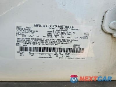 Zdjęcie 13 z 13 samochodu: 2021 FORD EXPLORER LIMITED VIN:1FMSK8FH1MGC26524 - miniatura