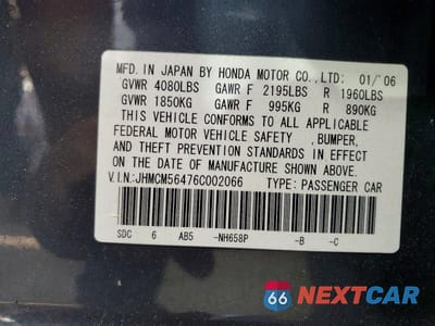 Zdjęcie 12 z 12 samochodu: 2006 HONDA ACCORD LX VIN:JHMCM56476C002066 - miniatura