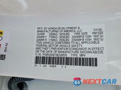 Zdjęcie 13 z 13 samochodu: 2025 HONDA CR-V SPORT-L VIN:7FARS5H87SE028525 - miniatura